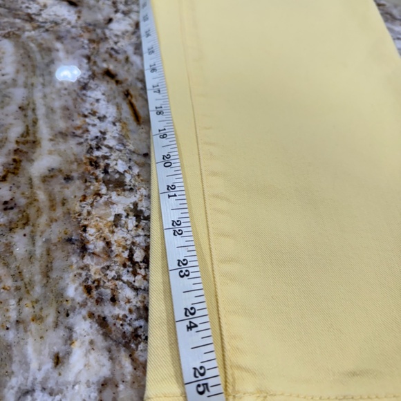 Talbots Simply Flattering 5 Pocket jeans - happy YELLOW color! Size 12P EUC - Picture 9 of 16